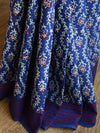 Handloom Mul Cotton Ajrakh Print Saree-Indigo