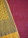 Banarasee Salwar Kameez Soft Cotton Ghicha Jaal Fabric & Dupatta-Red & Yellow
