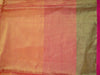 Banarasee Chanderi Cotton Temple Border Saree-Orange