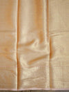 Banarasee Handwoven Semi Silk Saree Broad Zari Border-Peach