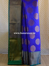 Banarasee Cotton Silk Mix Saree With Antique Zari Buta Design-Royal Blue