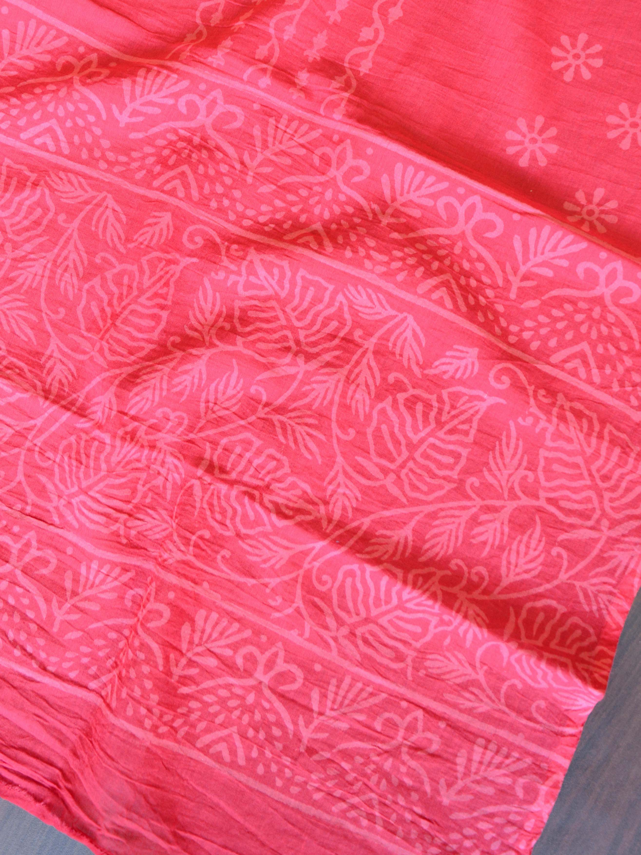 Handloom Mul Cotton Handblock Printed Suit Set-Maroon & Grey
