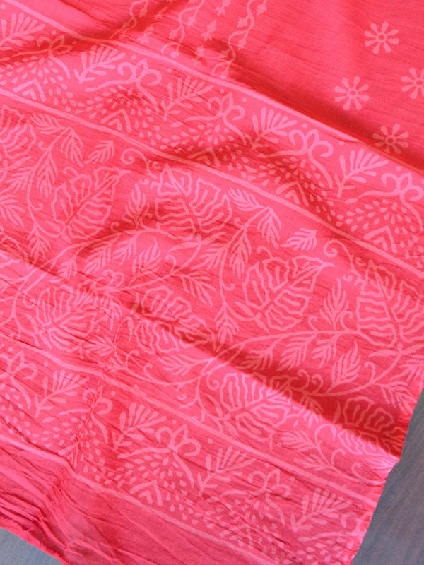 Handloom Mul Cotton Handblock Printed Suit Set-Maroon & Grey