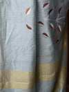 Bhagalpur Handloom Art Silk Embroidery Work Saree-Grey