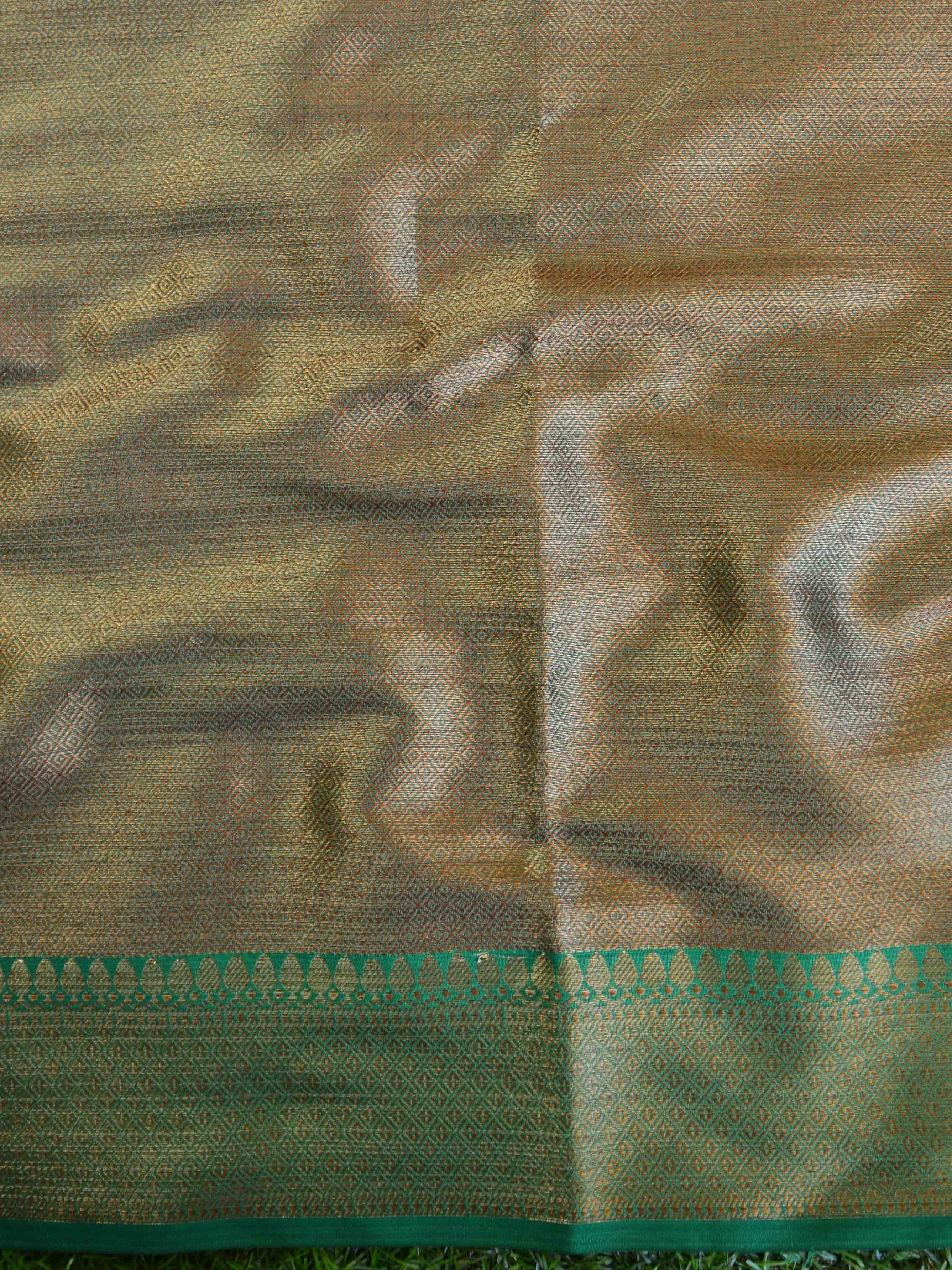 Banarasee Cotton Silk Mix Saree With Antique Zari Buta Design-Royal Blue