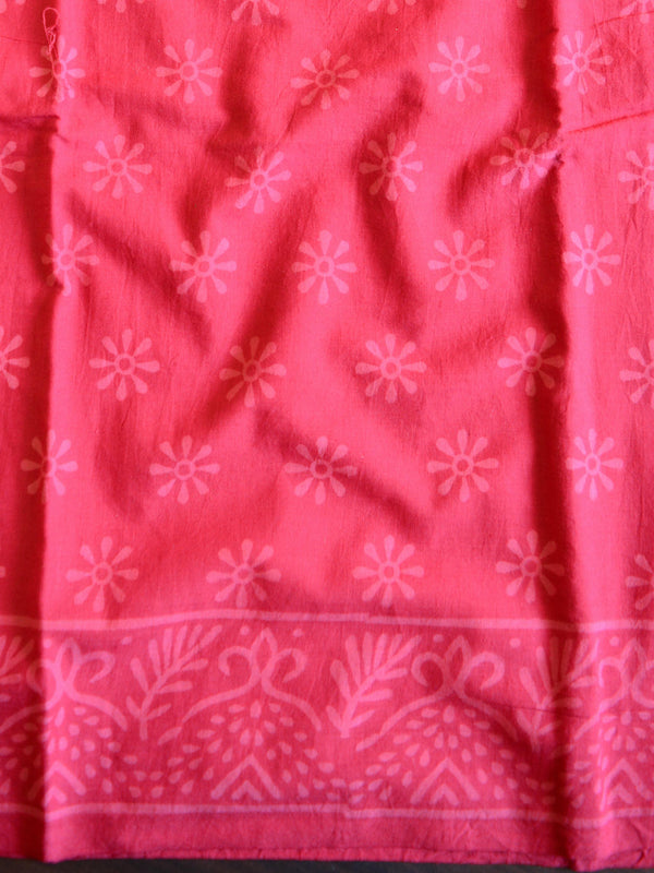 Handloom Mul Cotton Handblock Printed Suit Set-Maroon & Grey