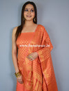 Banarasee Salwar Kameez Cotton Silk Gold Zari Buti Woven Fabric-Orange