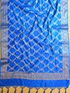 Banarasee Handwoven Semi-Silk Salwar Kameez Fabric With Zari Buta Design-Blue