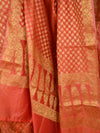 Banarasee Salwar Kameez Cotton Silk Gold Zari Buti Woven Fabric-Orange
