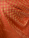 Banarasee Salwar Kameez Cotton Silk Gold Zari Buti Woven Fabric-Orange