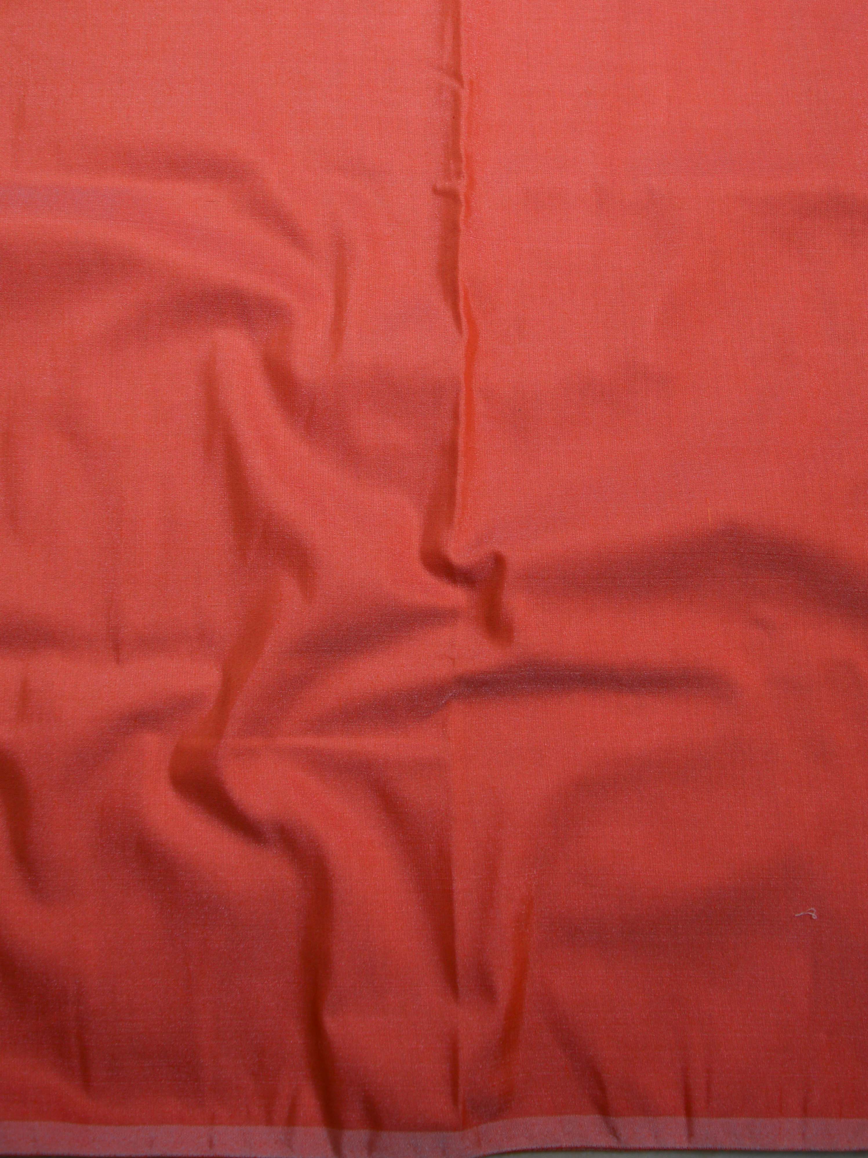 Banarasee Salwar Kameez Cotton Silk Gold Zari Buti Woven Fabric-Orange