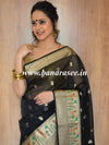 Banarasee Organza Mix Saree With Zari Buti Design & Border-Black