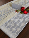 Banarasee Cotton Silk Salwar Kameez Fabric With Zari Work-Grey
