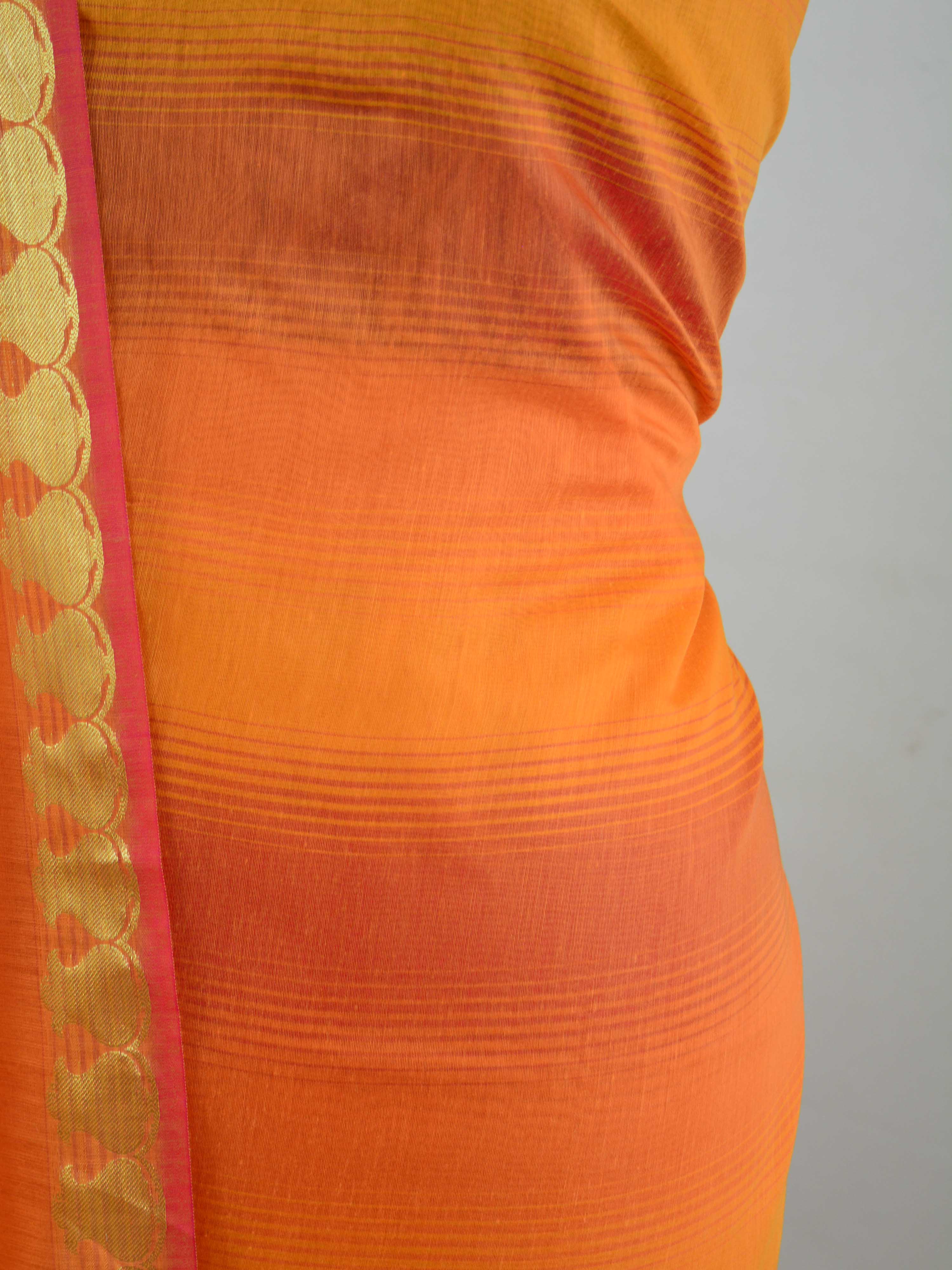 Banarasee Chanderi Cotton Stripes Salwar Kameez  Fabric With Dupatta-Yellow