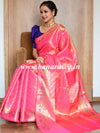 Banarasee Art Silk Saree With Zari Buta & Border-Pink