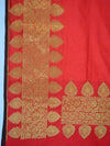 Banarasee Chanderi Cotton Dupatta-Red