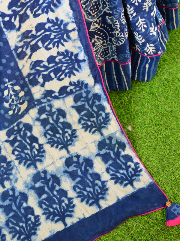 Maheshwari Pure Cotton Indigo Print Dress Material at Rs 1200 | Cotton Dress  Material in Indore | ID: 25243156648