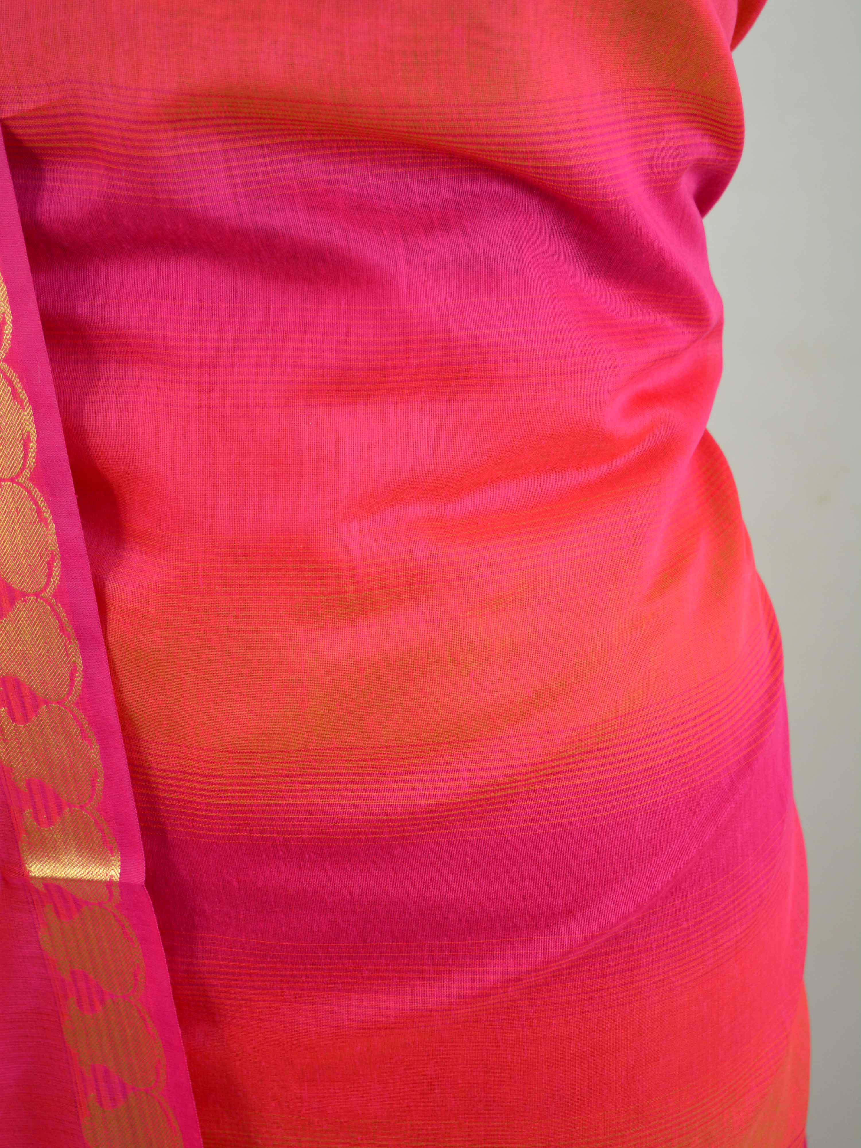 Banarasee Chanderi Cotton Stripes Salwar Kameez  Fabric With Dupatta-Pink