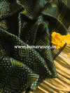 Banarasee Pure Gajji Silk Bandhej Design Dupatta-Green