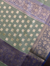 Banarasee Organza Mix Saree With Small Buti Design & Zari Border-Green