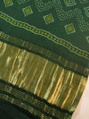 Banarasee Pure Gajji Silk Bandhej Design Dupatta-Green