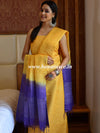 Bhagalpuri Ghichha Woven Salwar Kameez Fabric With Dual Color Dupatta-Yellow & Purple