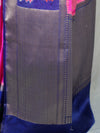 Banarasee Handwoven Semi-Chiffon Saree With Zari Buta & Contrast Border-Pink