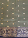 Banarasee Organza Mix Saree With Small Buti Design & Zari Border-Green