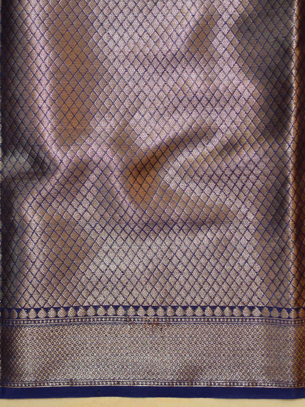 Banarasee Handwoven Semi-Chiffon Saree With Zari Buta & Contrast Border-Pink