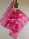 Bhagalpur Linen Cotton Shibori-Dyed Dupatta-Magenta