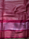 Banarasee Semi Silk Sari With Meena Border & Buti Design -Green & Pink