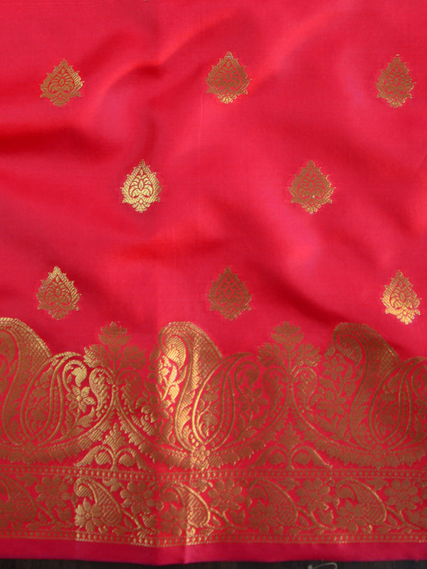 Banarasee Cotton Silk Salwar Kameez Fabric & Dupatta-Red