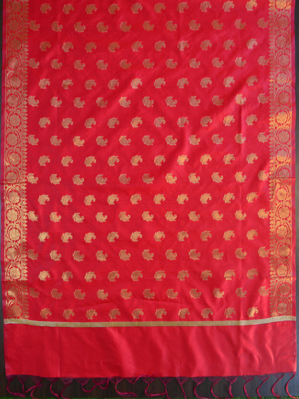 Banarasee Cotton Silk Salwar Kameez Fabric & Dupatta-Red