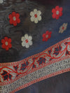 Banarasee Salwar Kameez Cotton Silk Fabric With Contrast Black Meena Dupatta-Red