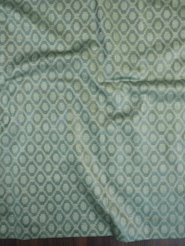 Handloom Khadi Cotton Dobby Pattern Salwar Kameez Dupatta Set- Green & Beige