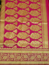 Banarasee Handwoven Buta Design & Floral Border Art Silk Saree-Black