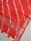 Bhagalpur Linen Cotton Shibori-Dyed Dupatta-Red