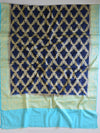 Banarasee Cotton Silk Zari Woven Salwar Kameez Dupatta Set -Deep Blue With Sky Blue