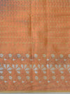 Banarasee Handwoven Semi-Chiffon Saree With Silver & Copper Zari & Dual Color-Blue & Beige