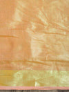 Banarasee Handloom Pure Linen By Tissue Saree With Pearl Embroidery-Peach
