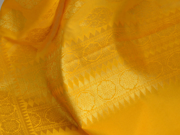 Banarasee Art Silk Dupatta With Drop Motif Design-Yellow