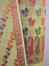 Banarasee Semi Silk Salwar Kameez Dupatta Set Meena & Zari Design-Henna Green