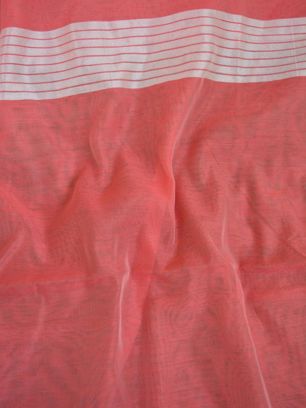 Banarasee Cotton Jamdani Saree With Resham Jaal-Peach