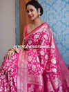 Banarasee Handwoven Art Silk Heavy Zari Jaal Weaving Saree-Pink