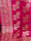 Banarasee Handwoven Art Silk Heavy Zari Jaal Weaving Saree-Pink