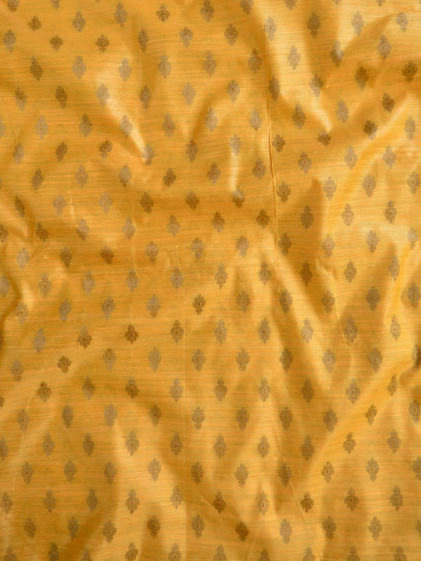 Banarasee Cotton Silk Salwar Kameez Ghichha Buti  Fabric & Kota Dupatta-Yellow  & Pink