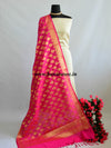 Banarasee Art Silk Dupatta With Drop Motif Design-Hot Pink