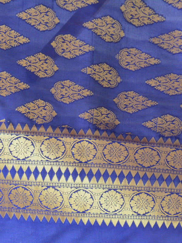 Banarasee Art Silk Dupatta With Drop Motif Design-Deep Blue