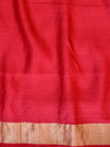 Banarasee Handwoven Pure Munga Silk Sari With Zari Buti Design-Red