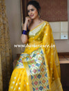 Banarasee Organza Mix Saree With Buti Design & Broad Meenakari Border-Yellow